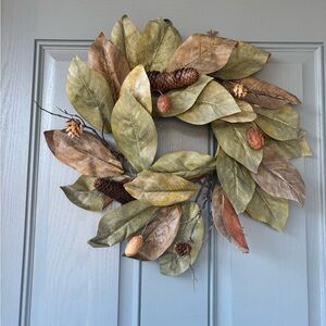 Autumn Leaf and Pinecone Wreath